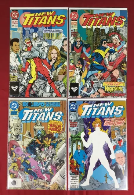 New Titans DC Comics Lot Of 4 Comic Books #94-96 & Annual #8 B&B Mid-High Grade
