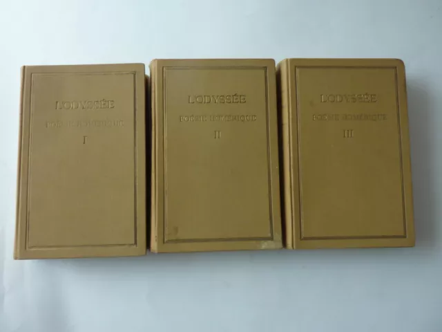 L'Odysée Poésie Homérique 3 Tomes "les Belles Lettres" 1924 et 1933