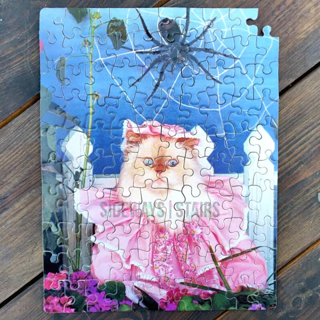 MISS MUFFET CAT MINI PUZZLE along came a spider vintage 90s cute Ceaco halloween 2