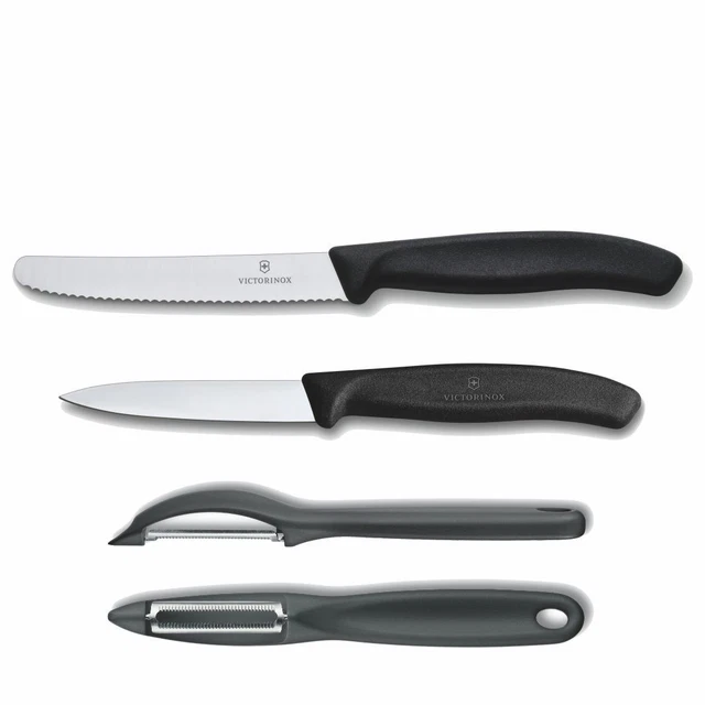Küchenset 3tlg. Victorinox Gemüsemesser Tomatenmesser Schäler N . schwarz 2