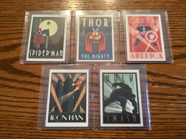 2014 Rittenhouse Marvel 75th Anniversary Complete 5 Card Case Topper Set