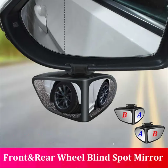 2 Car Blind Spot Mirror for Parking Reversing 360° Rotation HD Glass Adjustable