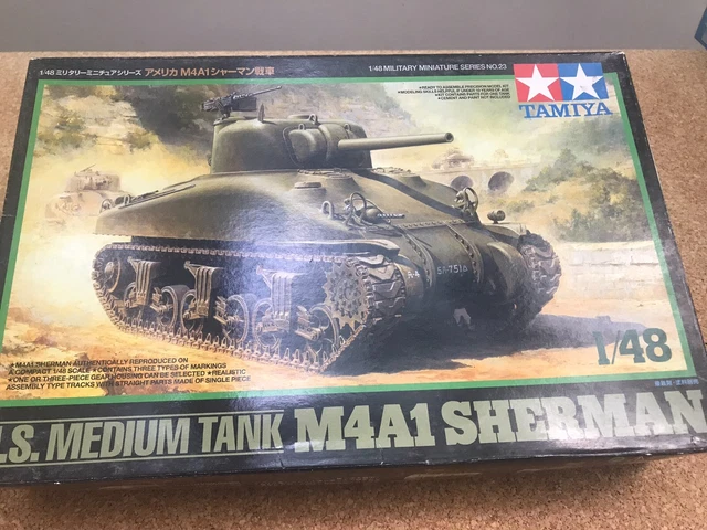 Maquette à Monter Bandai Sherman M4A1 75mm - Échelle 1/48 - Réf. 8282 - Occasion