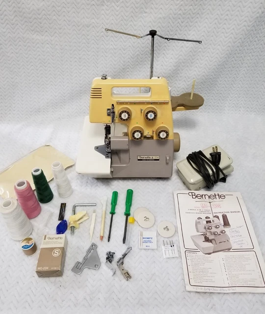 TESTED Bernette 234 Bernina Overlock Sewing Machine Accessories NEEDS BULB VIDEO TESTED Bernette 234 Bernina Overlock Sewing Machine Accessories NEEDS BULB VIDEO