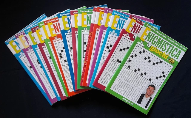 Enigmistica - Lotto n°4 di 15 Libretti (780 pagine) serie Tele Sette
