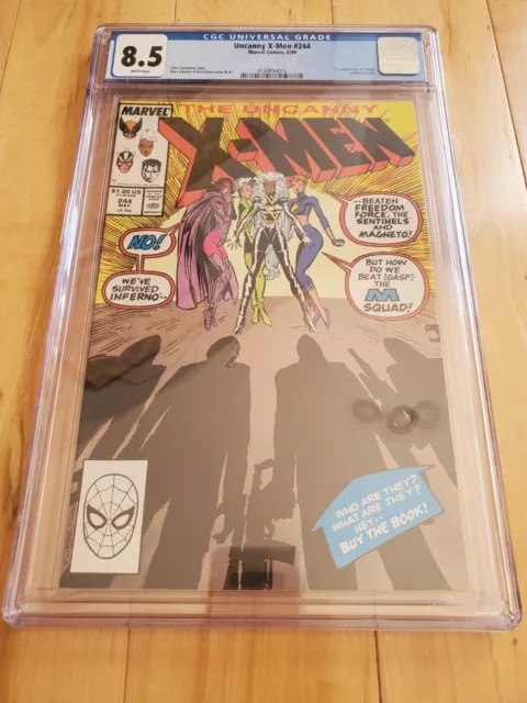 Marvel Uncanny X-Men #244 CGC 8.5 White Pages 1st Appearance of Jubilee