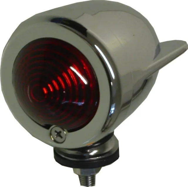 Bullet Light Chrome Winged with Red Lens