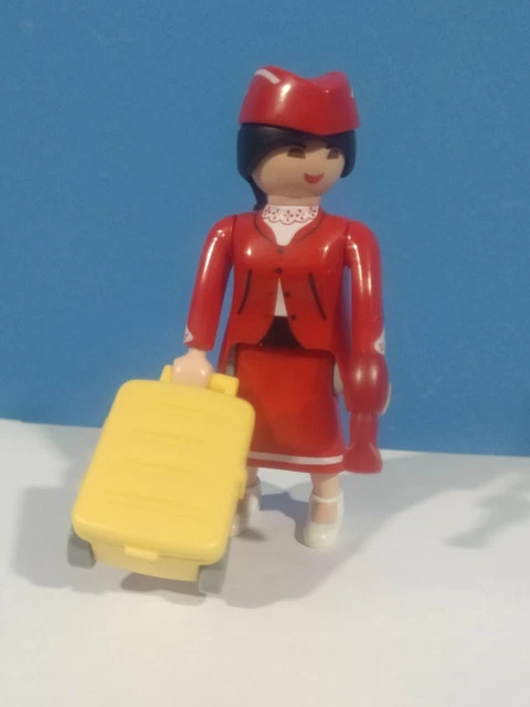 Figurine Playmobil Hôtesse De L'Air - Pièce Détachée Pour Aéroport Et Avion