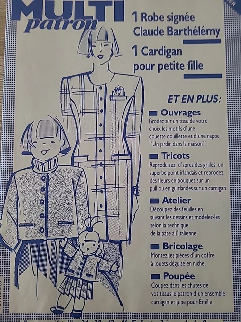 Patron De Couture Modes Et Travaux Octobre 1988 - Ensemble Jupe Et Pull Pour Poupée, Occasion, France