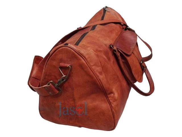 Sac De Voyage Duffle En Cur Vértable Pour Hommes Vntage | eBay