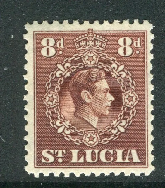 ST.LUCIA; 1938 early GVI portrait issue Mint hinged Shade of 8d. value