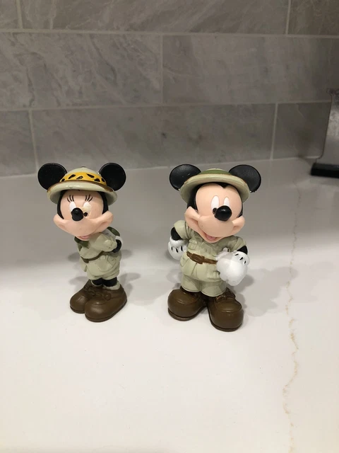 Lot of 2 - Disney Mickey Mouse Safari Explorer PVC Figure 3 inches