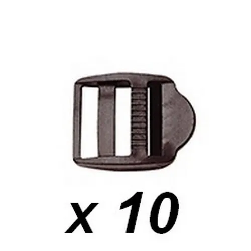 10 x  Boucles de serrage NOIRES pour sangle ou ruban de  largeur 16 mm