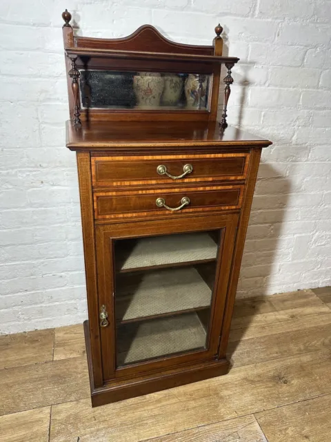 Antique Edwardian Music Cabinet Inlaid Mahogany . Free Delivery Available