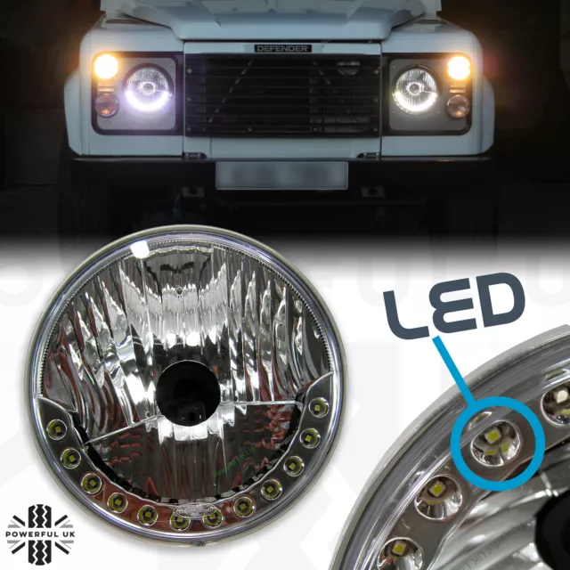 Halogen 'LED DRL Style' 7" Headlights for Land Rover Defender 90 / 100 / 110