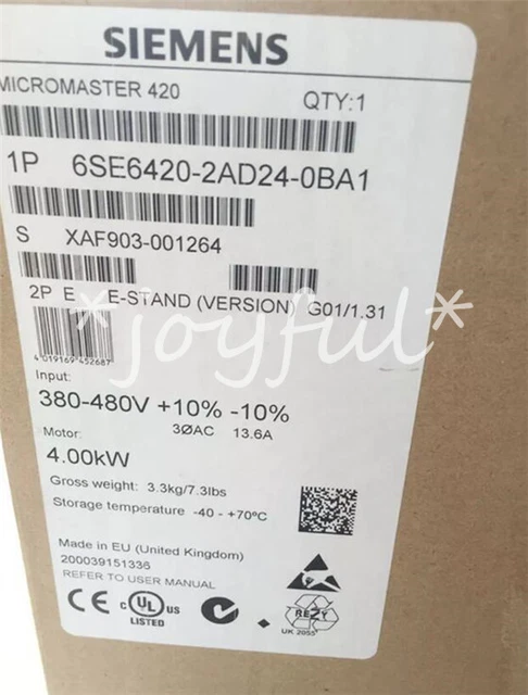 1 pz unità nuove in scatola Siemens 6SE6420-2AD24-0BA1 6SE6 420-2AD24-0BA1
