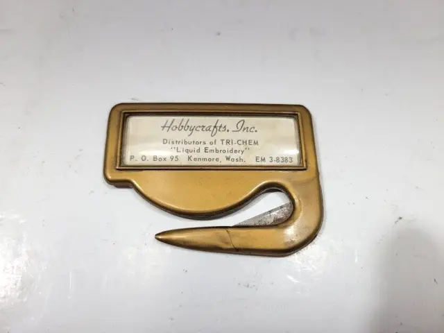 Vintage Hobbycrafts. Inc. "Liquid Embroidery" Advertising Letter Opener