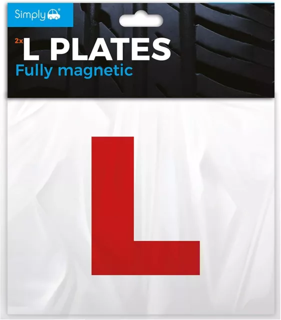 2 x Red Fully Magnetic Learner Driver L Plates for Learning Drivers Easy on off