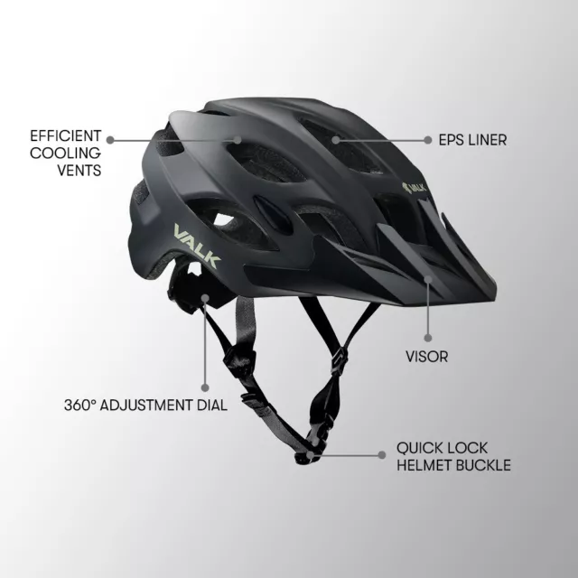 VALK Mountain Bike Helmet Large 58-61cm Bicycle Cycling MTB Safety Accessories 2