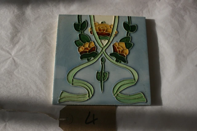 vintage  Ceramic Tile Victorian Fireplace Tile ref 4