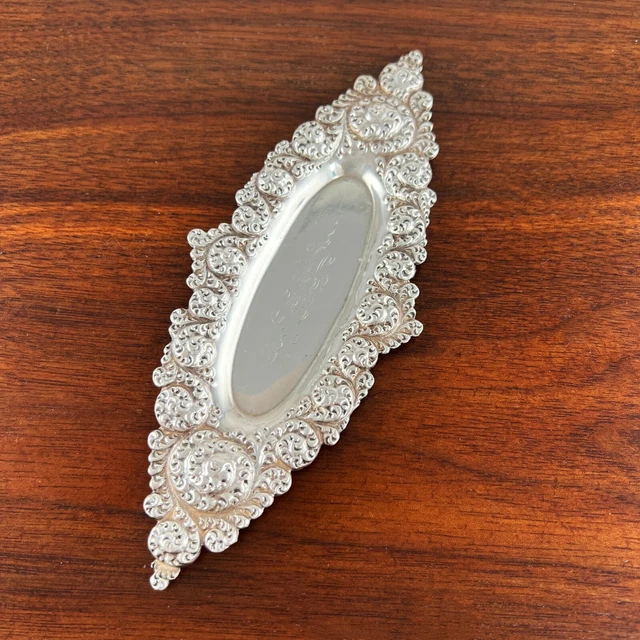 Gorham American Sterling Silver Pin Tray #B476M High Relief Swirls Monogram Hbm