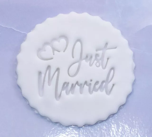 Just Married Wedding Fondant Embosser Stamp 6cm Embossing stamp for cookies NEW 