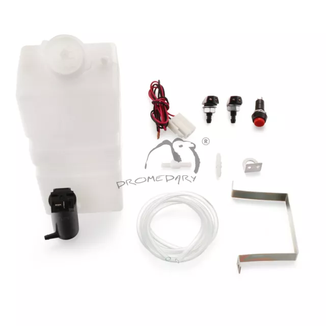 Car Windscreen Washer Bottle Kit with Pump Button Switch Wiring 12V Universal