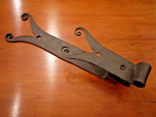 Wonderful Large French 18th-19th Century Antique Wrought Iron Door Hinge 16 3/4"