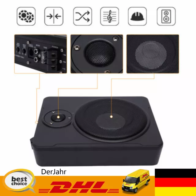 Untersitz-Aktiv-Subwoofer Auto Bassbox Aktiv Verstärker Bass 600Watt mit Kabelse