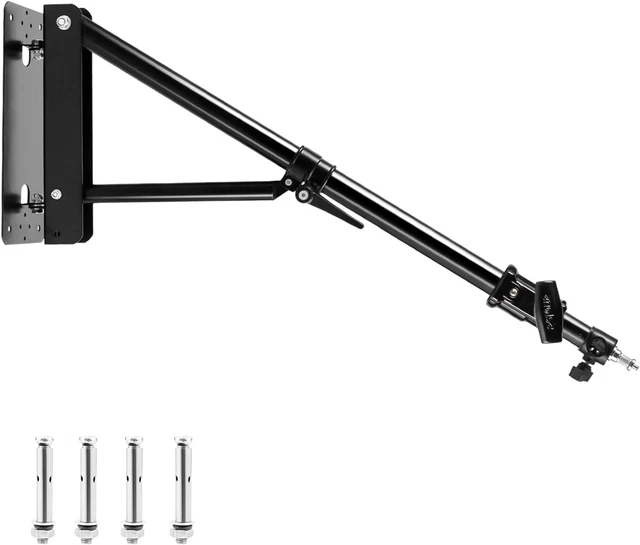 Wall Mount Boom Arm with Triangle Base, Max Length 51Inches/130Cm Adjustable Cam