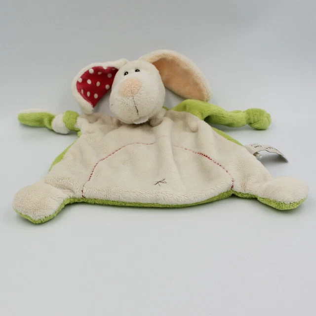 Doudou plat chien lapin blanc vert rouge MY FIRST NICI - 19324
