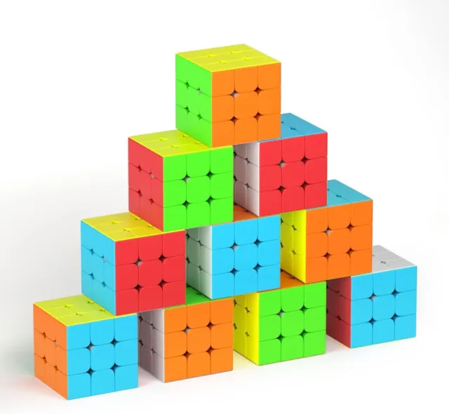 3x3 aufkleberloses Qiyi Warrior W Speed Magic Cube (10er-Pack) Erwachsene lustiges Puzzle Spielzeug