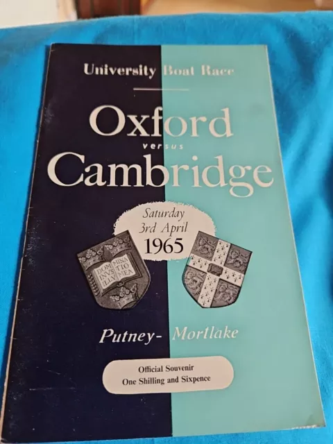 Oxford V Cambridge 03/04/1965 Programme