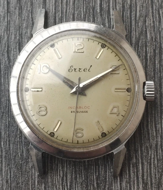 Montre homme vintage Errel à remontage manuel FEF 350 boîtier en acier