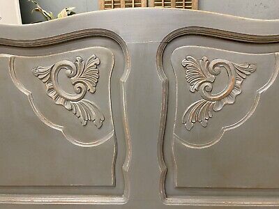 Vintage French Double  bed/ French bed Painted shabby chic style 9