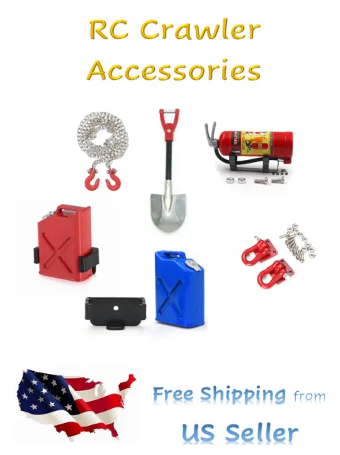 1/10 Scale RC Crawler Truck Accessories - Gas Can Shovel Extinguisher SHIPS FREE