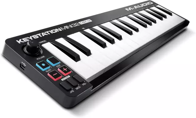 M-Audio Keystation Mini 32 MK3 - Portable USB MIDI Keyboard Controller for Music