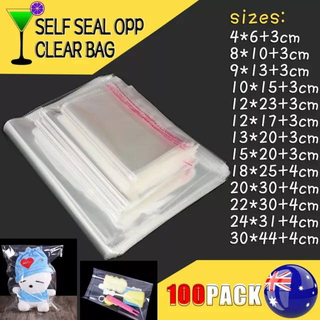 100-1000 Self Seal Cellophane Bags Clear Bulk Adhesive Plastic OPP PRICE DROP AU
