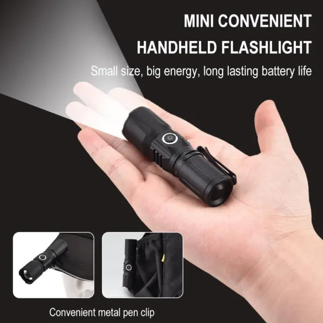 High Performance LED Flashlight Super Bright Flashlight USB Work Fishing Lamps,