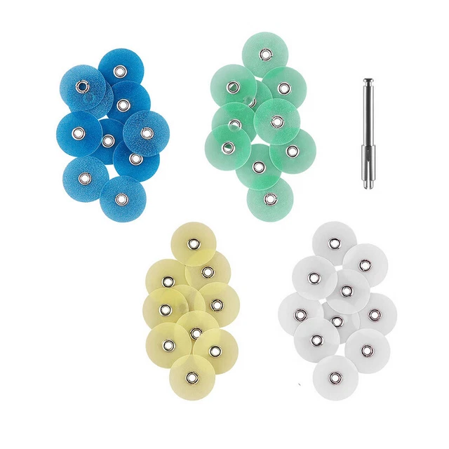 40Pcs Dental Composite Polishing Discs Finishing Wheel Disk Mandrel Strips 14mm