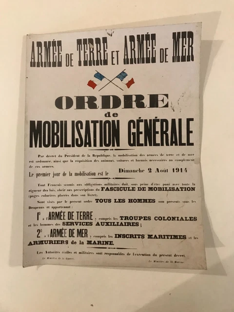 Affiche ancienne – Anniversaire de la mobilisation 1914-1924 – Galerie 1 2 3