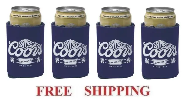 Coors Original Banquet 4 Beer Can Holders Cooler Coozie Coolie Koozie Huggie New