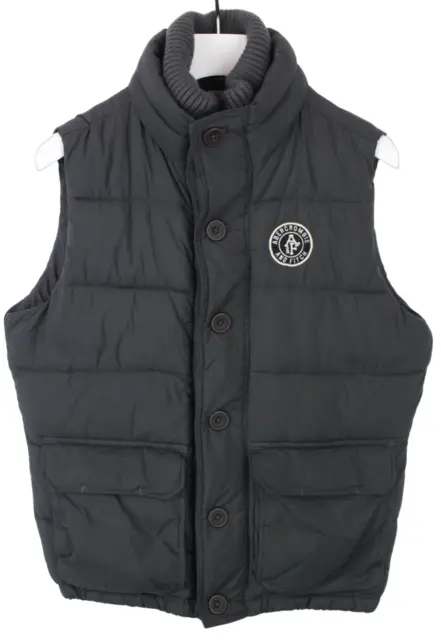 ABERCROMBIE & FITCH Waistcoat Men's MEDIUM Full Zip Padded Quilted High Neck