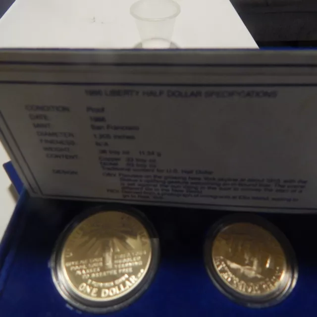 1986 Statue of Liberty - Ellis Island Commemorative Proof 2-Coin Set No Box/COA