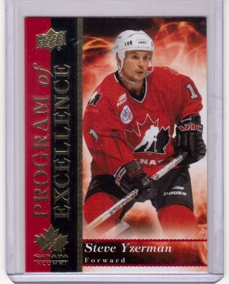 STEVE YZERMAN 18/19 Team Canada Alumni Program of Excellence Insert Card #POE-28