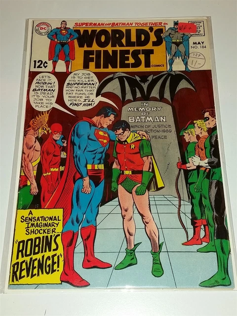 Worlds Finest #184 Vf+ (8.5) May 1969 Batman Superman Dc Comics *