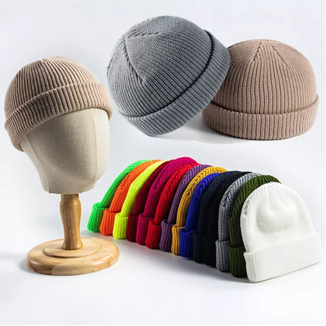 Wool Knitted Hat for Men & Women Warm Skullies Beanies Caps Solid Autumn Winter