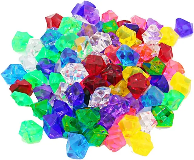 50 PCS Pirate Jewels Treasure, Acrylic Diamond Gems Jewels Childrens Crystal Ac