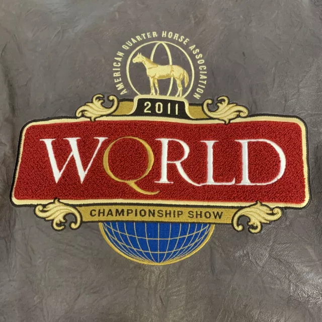 AQHA World Championship Horse Show Leather Embroidered Bomber Judge Jacket 2011