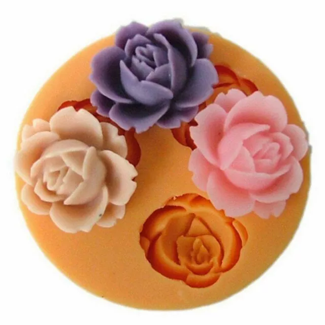 ROSE FLOWER Silicone Fondant Cake Topper Mold Mould Chocolate Candy Baking Tool-